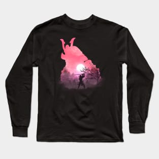 Samurai Silhouete Illustration Long Sleeve T-Shirt